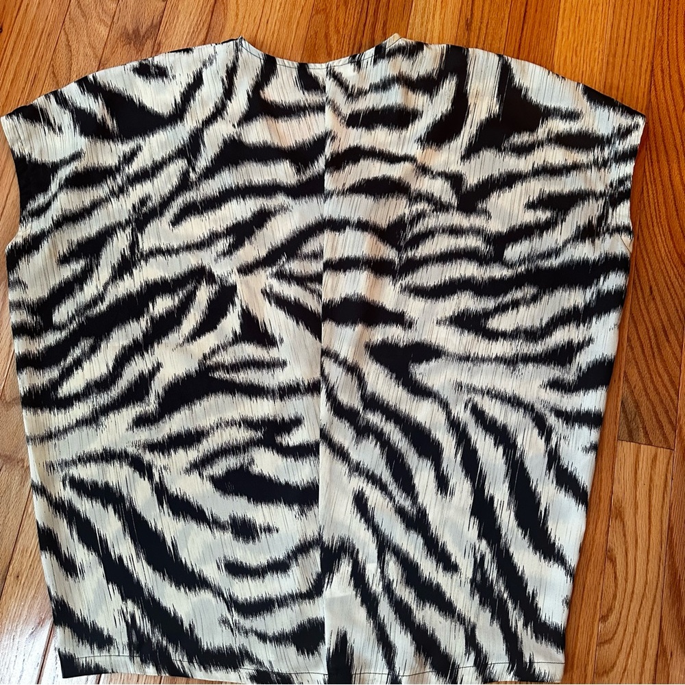 MICHAEL Michael Kors Black and White Zebra Print Blouse - Picture 6 of 6